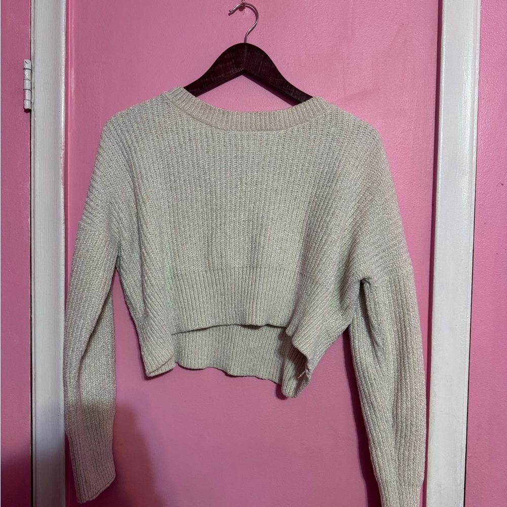 Double Zero Ribbed Cream Sweater - Picture 1 of 2